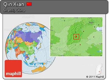 Political Location Map of Qin Xian
