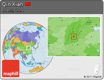 Political Location Map of Qin Xian