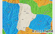 Shaded Relief Map of Qin Xian, political outside