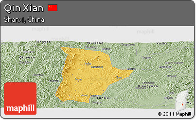 Savanna Style Panoramic Map of Qin Xian