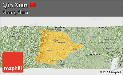 Savanna Style Panoramic Map of Qin Xian