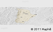 Shaded Relief Panoramic Map of Qin Xian, lighten, desaturated