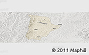 Shaded Relief Panoramic Map of Qin Xian, lighten, semi-desaturated