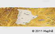 Shaded Relief Panoramic Map of Qin Xian, physical outside