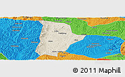 Shaded Relief Panoramic Map of Qin Xian, political outside