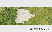 Shaded Relief Panoramic Map of Qin Xian, satellite outside