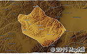 Physical 3D Map of Shenchi, darken
