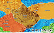 Physical 3D Map of Shenchi, political outside