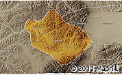 Physical 3D Map of Shenchi, semi-desaturated