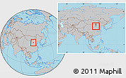 Gray Location Map of Shenchi, within the entire country