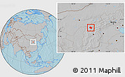 Gray Location Map of Shenchi, hill shading