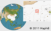 Satellite Location Map of Shenchi, highlighted country