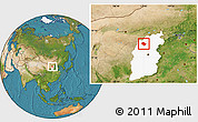Satellite Location Map of Shenchi, highlighted parent region