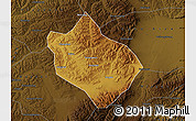 Physical Map of Shenchi, darken