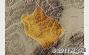 Physical Map of Shenchi, semi-desaturated
