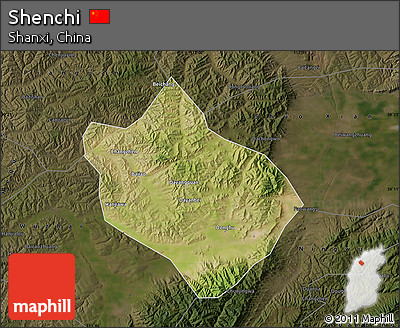 Satellite Map of Shenchi, darken