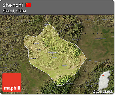Satellite Map of Shenchi, darken