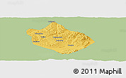 Savanna Style Panoramic Map of Shenchi, single color outside
