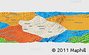 Shaded Relief Panoramic Map of Shenchi, political outside