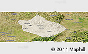 Shaded Relief Panoramic Map of Shenchi, satellite outside