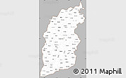 Gray Simple Map of Shanxi, cropped outside