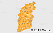 Political Shades Simple Map of Shanxi, cropped outside
