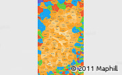 Political Shades Simple Map of Shanxi, political outside