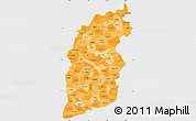 Political Shades Simple Map of Shanxi, single color outside