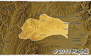 Physical 3D Map of Tunliu, darken