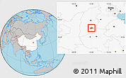 Gray Location Map of Tunliu, highlighted country