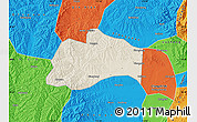 Shaded Relief Map of Tunliu, political outside