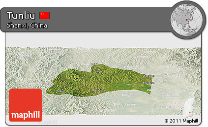 Satellite Panoramic Map of Tunliu, lighten
