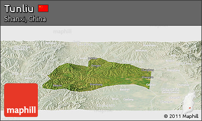 Satellite Panoramic Map of Tunliu, lighten