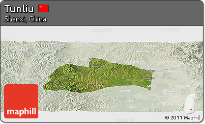 Satellite Panoramic Map of Tunliu, lighten
