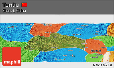 Satellite Panoramic Map of Tunliu, political outside