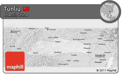 Silver Style Panoramic Map of Tunliu