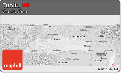 Silver Style Panoramic Map of Tunliu