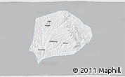 Gray 3D Map of Xi Xian, single color outside