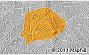 Political 3D Map of Xi Xian, lighten, desaturated