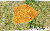 Political 3D Map of Xi Xian, satellite outside
