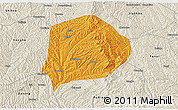 Political 3D Map of Xi Xian, shaded relief outside