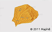Political 3D Map of Xi Xian, single color outside