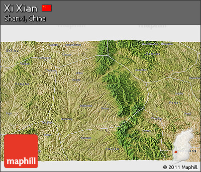 Satellite 3D Map of Xi Xian