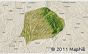 Satellite 3D Map of Xi Xian, shaded relief outside