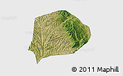 Satellite 3D Map of Xi Xian, single color outside