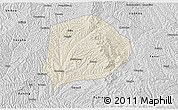 Shaded Relief 3D Map of Xi Xian, desaturated