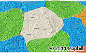 Shaded Relief 3D Map of Xi Xian, political outside