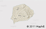 Shaded Relief 3D Map of Xi Xian, single color outside