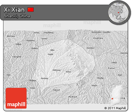 Silver Style 3D Map of Xi Xian