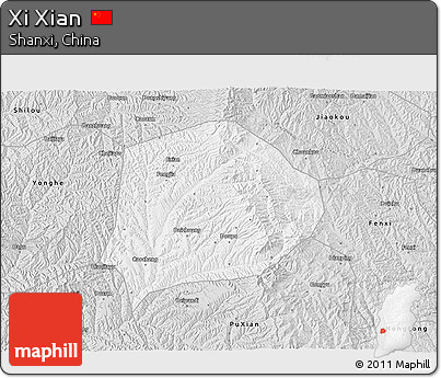Silver Style 3D Map of Xi Xian